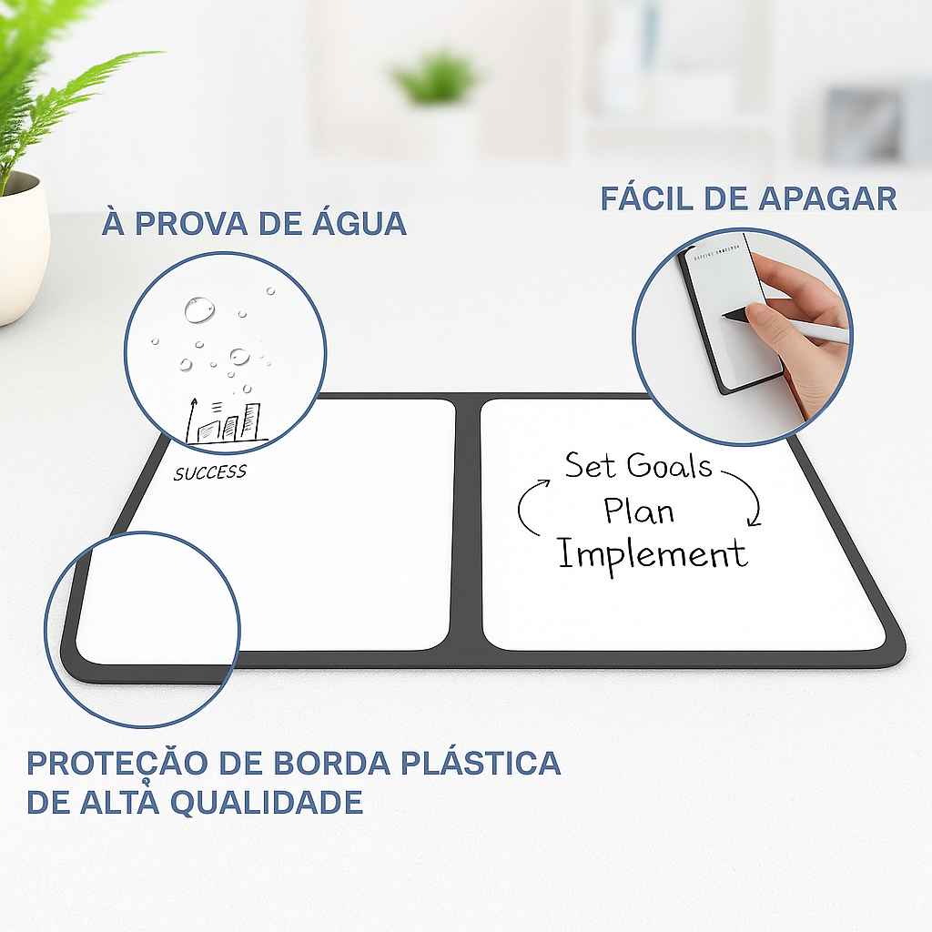 Caderno reutilizável A5 (extras: canetas e apagador)